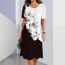 Atasha Robe Woman Gradient – Flared Cut, Short Sleeves & Elegant Graphic Print