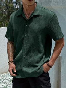 Marjhun Men's Shirt – Elegant & Comfortable Textured Button-Down Shirt for a Casual Look