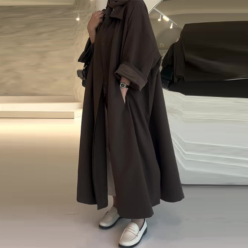 Camila Manteau Long Oversize Femme – Warm Winter Coat with Casual Cut & Minimalist Design