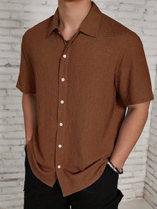Marjhun Men's Shirt – Elegant & Comfortable Textured Button-Down Shirt for a Casual Look