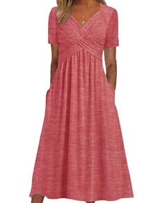 Elisabeth Midi Dress Woman – Elegant Dress with V-Neck, Fluid Cut & Timeless Style