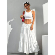 Alna Long Skirt Woman – Flared Cut with Ruffles with Elastic Waist with Drawstring