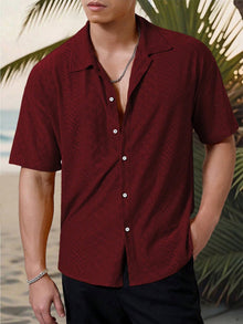 Marjhun Men's Shirt – Elegant & Comfortable Textured Button-Down Shirt for a Casual Look