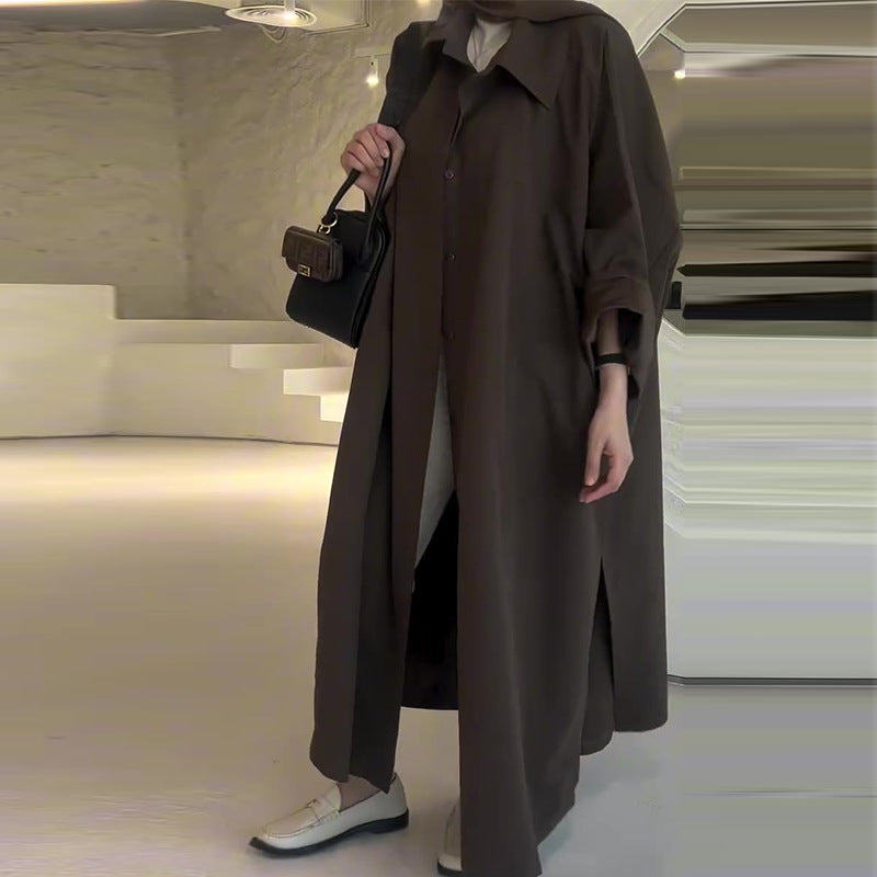 Camila Manteau Long Oversize Femme – Warm Winter Coat with Casual Cut & Minimalist Design