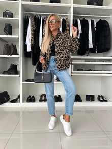 Yusra Women's Leopard Jacket – Chic Loose Fit & Soft Comfortable Fabric