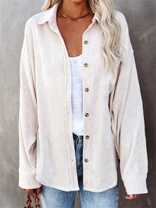 Ainsley Chemise Femme – Casual Vintage Shirt in Soft Corduroy with Chest Pocket