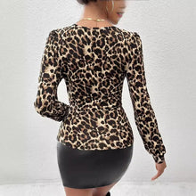 Leilani Blouse Woman – Knitted Top with Leopard Print with Lace Details & Elegant Fitted Cut
