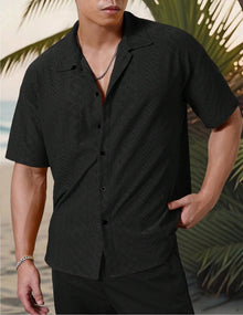 Marjhun Men's Shirt – Elegant & Comfortable Textured Button-Down Shirt for a Casual Look