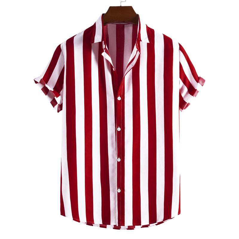Liam Men's Shirt – Elegant & Lightweight Short Shirt with Vertical Stripes for Chic Summer