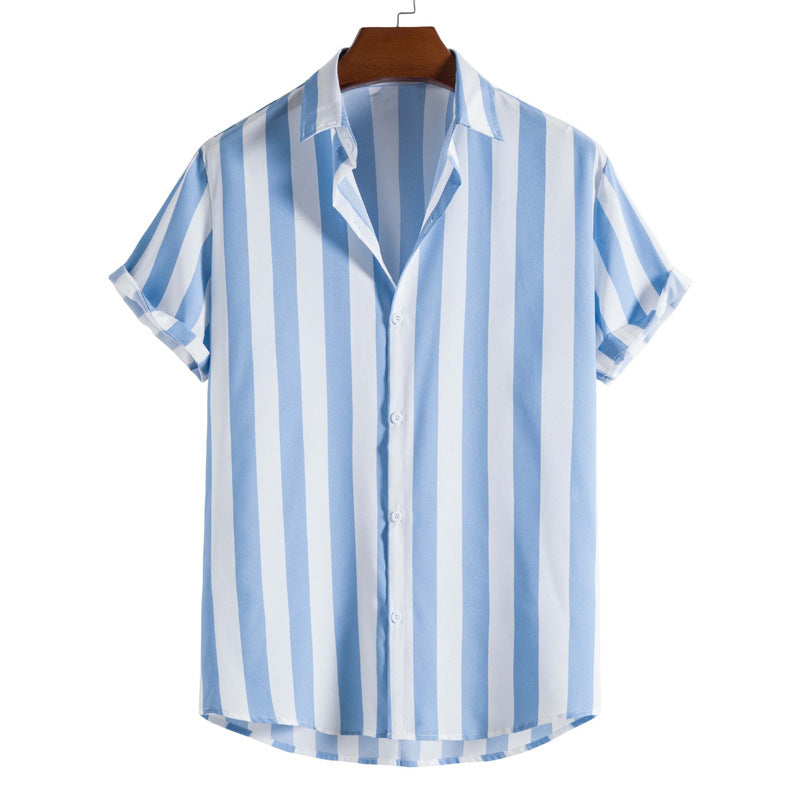 Liam Men's Shirt – Elegant & Lightweight Short Shirt with Vertical Stripes for Chic Summer