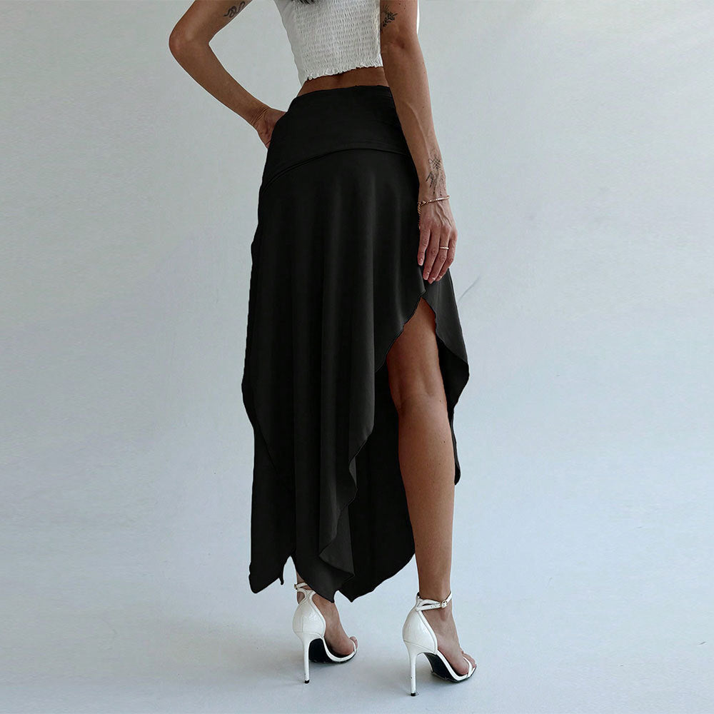 Mena Midi Skirt Women – High Waist, Gathered Belt & Elegant Asymmetric Hem