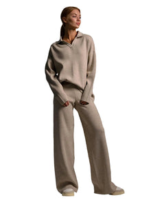 Shayla Women's Knit Ensemble – Elegant Comfortable Two-Piece Set with Relaxed Fit