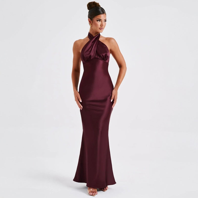 Mila Long Dress Woman – Summer Dress Sleeveless with Open Back, Knotted Detail & Elegant Cut
