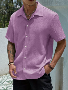 Marjhun Men's Shirt – Elegant & Comfortable Textured Button-Down Shirt for a Casual Look