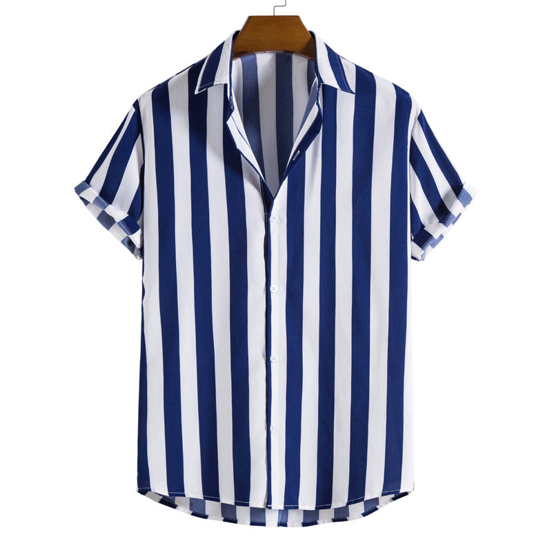 Liam Men's Shirt – Elegant & Lightweight Short Shirt with Vertical Stripes for Chic Summer
