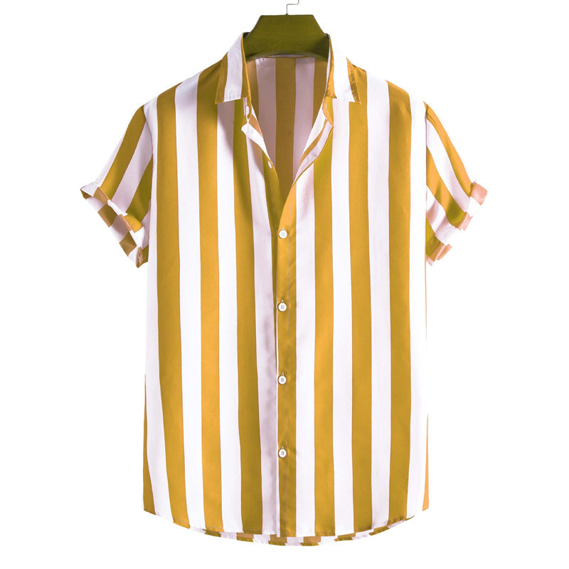 Liam Men's Shirt – Elegant & Lightweight Short Shirt with Vertical Stripes for Chic Summer