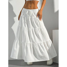 Alna Long Skirt Woman – Flared Cut with Ruffles with Elastic Waist with Drawstring