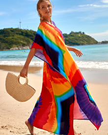 Olive Plus Size Women's Kaftan – Flowing Maxi Beach Dress, Loose Fit & Bohemian Style