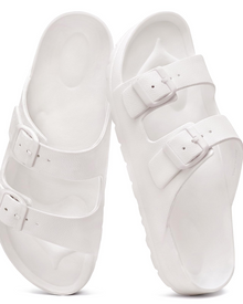 Olyra Women's Sandals – Comfortable EVA Slides with Double Adjustable Buckle & Arch Support