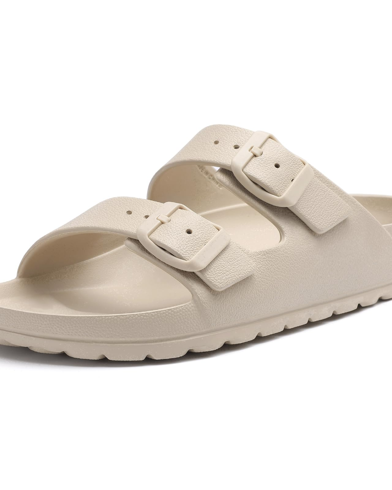 Olyra Women's Sandals – Comfortable EVA Slides with Double Adjustable Buckle & Arch Support