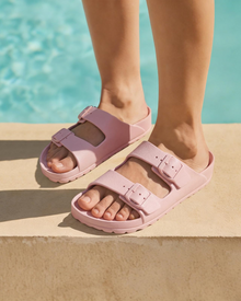 Olyra Women's Sandals – Comfortable EVA Slides with Double Adjustable Buckle & Arch Support