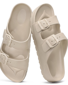 Olyra Women's Sandals – Comfortable EVA Slides with Double Adjustable Buckle & Arch Support