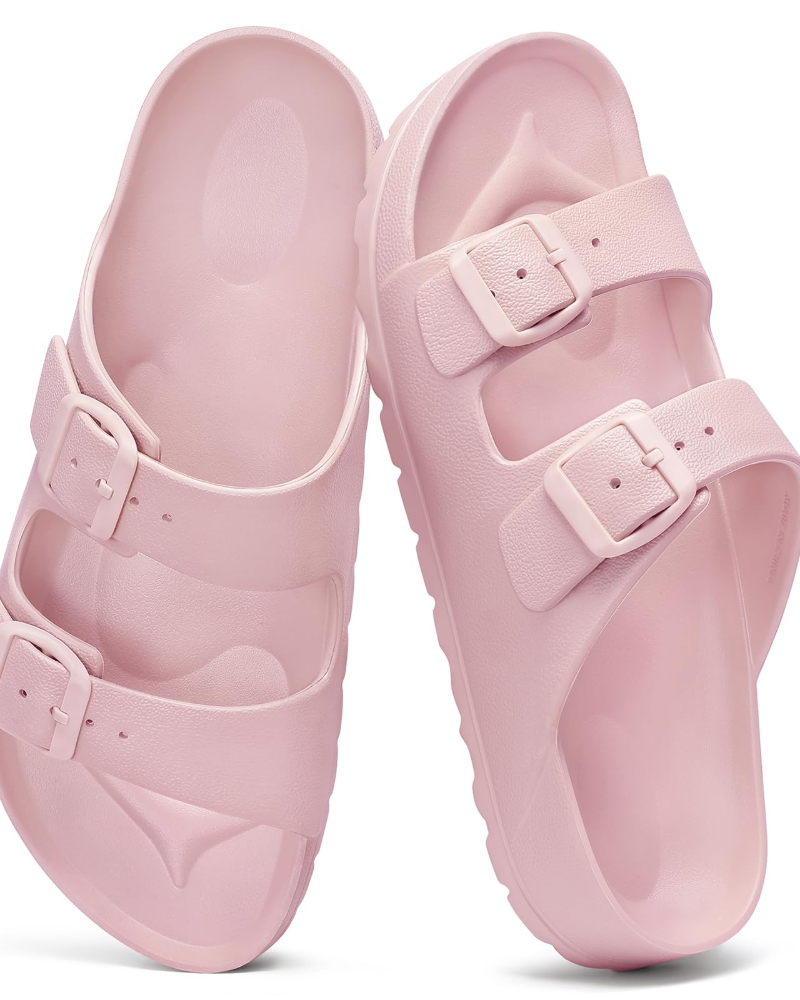 Olyra Women's Sandals – Comfortable EVA Slides with Double Adjustable Buckle & Arch Support