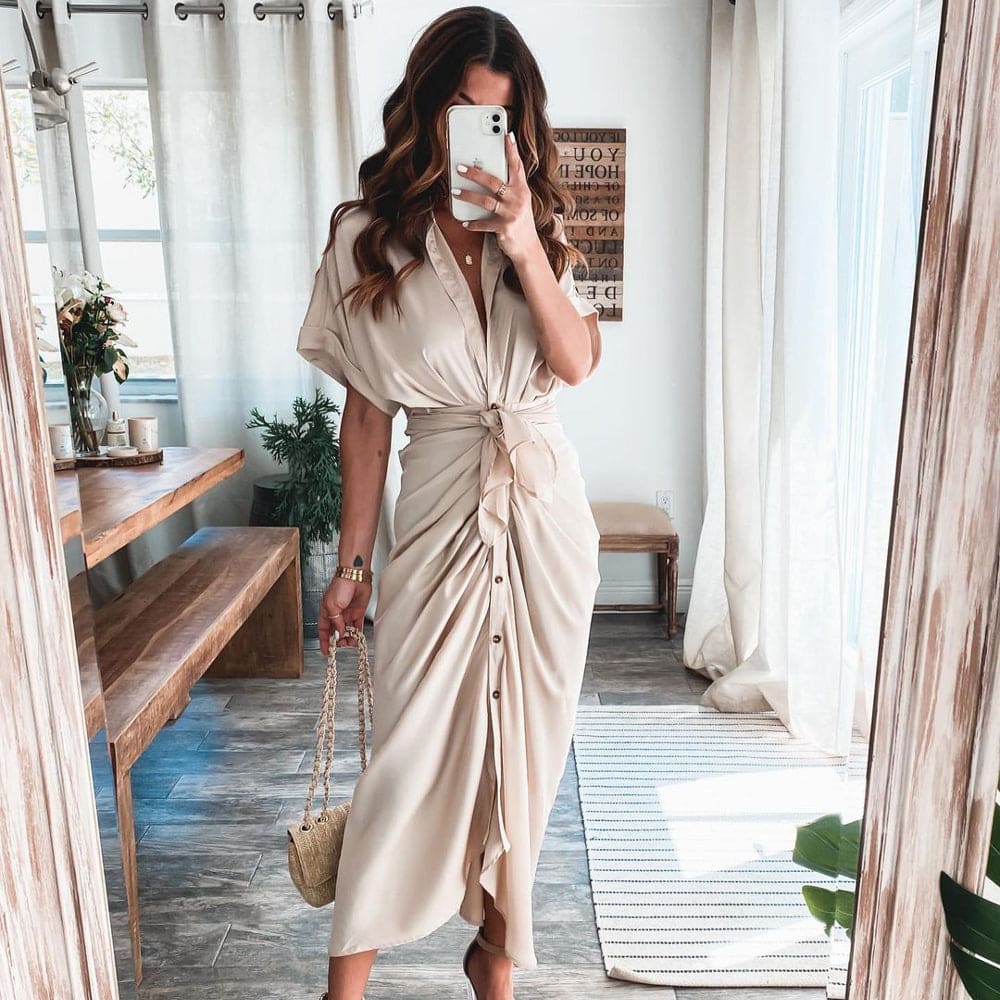 Evening Dress Women Julia – Elegant Long Dress in Airy Polyester with Trendy Details