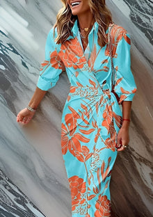 Women's Wrap Dress Amelia – Striped Crossed Dress with Flattering Cut & Light Comfort