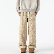 Logan Winter Quilted Pants Men – Warm Fleece Lined Pants with Loose Fit & Elastic Waistband