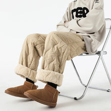 Logan Winter Quilted Pants Men – Warm Fleece Lined Pants with Loose Fit & Elastic Waistband