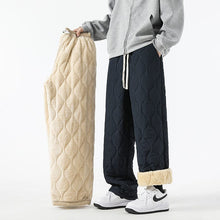 Logan Winter Quilted Pants Men – Warm Fleece Lined Pants with Loose Fit & Elastic Waistband