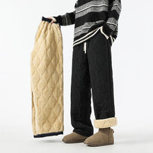 Logan Winter Quilted Pants Men – Warm Fleece Lined Pants with Loose Fit & Elastic Waistband