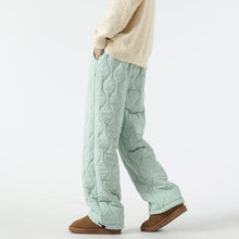 Logan Winter Quilted Pants Men – Warm Fleece Lined Pants with Loose Fit & Elastic Waistband
