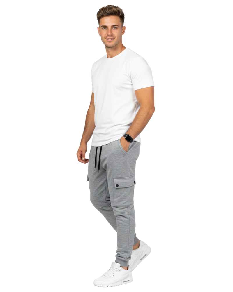 Luciano Men's Cargo Sweatpants – Comfortable Joggers with Side Pockets
