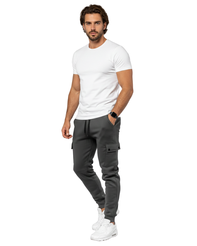 Luciano Men's Cargo Sweatpants – Comfortable Joggers with Side Pockets