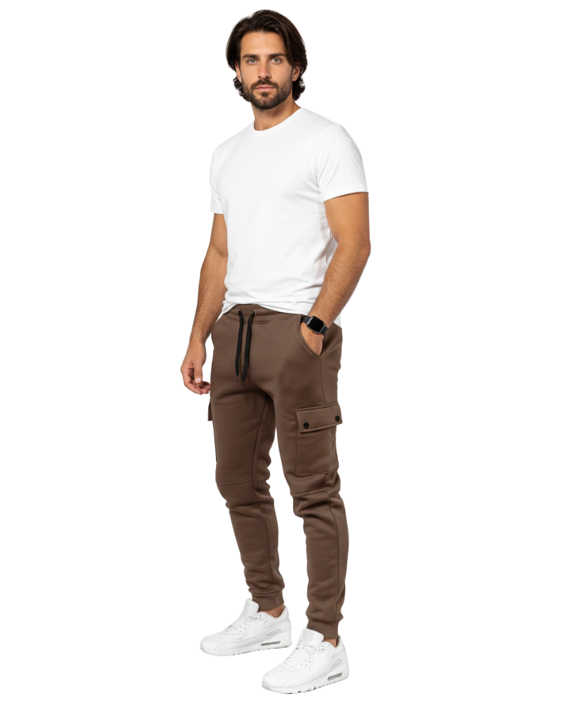 Luciano Men's Cargo Sweatpants – Comfortable Joggers with Side Pockets