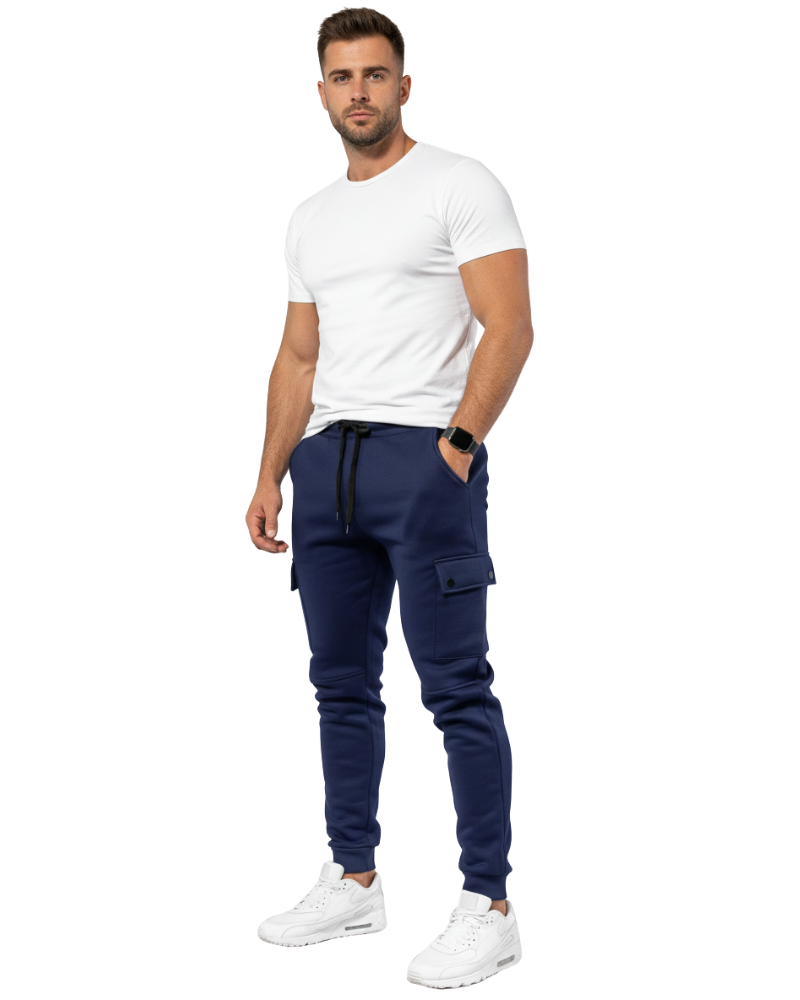 Luciano Men's Cargo Sweatpants – Comfortable Joggers with Side Pockets