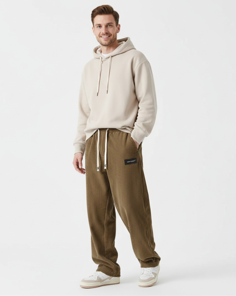 Quinnell Men's Corduroy Trousers – Adjustable Waist, Warm Comfort & Modern Style