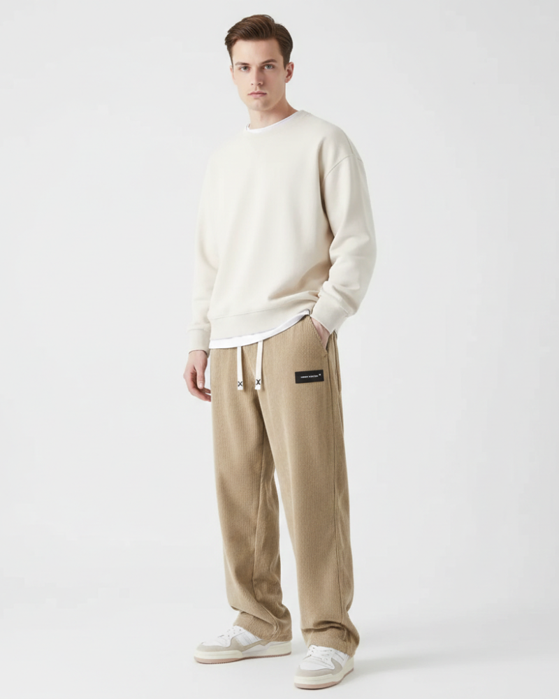 Quinnell Men's Corduroy Trousers – Adjustable Waist, Warm Comfort & Modern Style