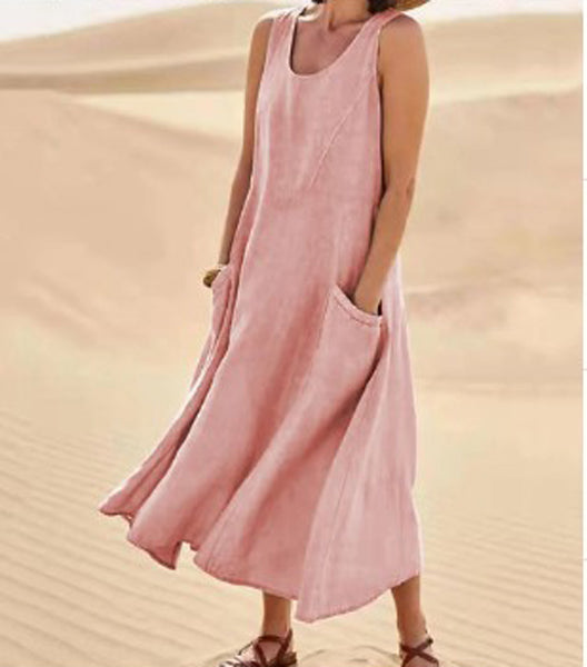 Elise Cotton Dress Woman – Soft, Breathable & Practical Pockets for Daily Comfort