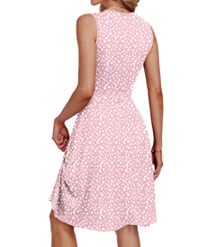 Jessel Women's Robe – Sleeveless V-Neck Wrap, A-Line Cut & Pockets Knee-Length Summer