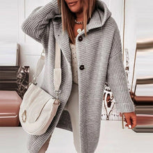Madilyn Long Knit Vest for Women – Soft Hooded Jacket with Button Closure