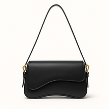 Hadley Sac Baguette Woman – Smooth Vegan Leather with Asymmetrical Silhouette & Elegant Golden Details