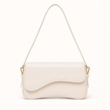 Hadley Sac Baguette Woman – Smooth Vegan Leather with Asymmetrical Silhouette & Elegant Golden Details