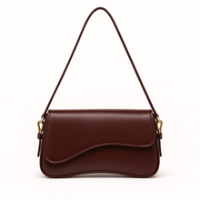 Hadley Sac Baguette Woman – Smooth Vegan Leather with Asymmetrical Silhouette & Elegant Golden Details