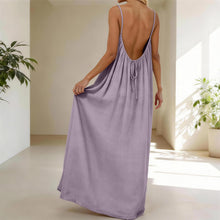 Rowena Maxi Dress for Women – Backless, Adjustable Straps & Fluid A-Line Cut Solid Summer