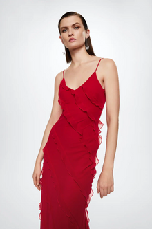 Long Dress Women Ashtine – Light Summer Dress with Ruffles and Tiered Skirt & Beach Look