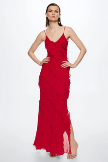 Long Dress Women Ashtine – Light Summer Dress with Ruffles and Tiered Skirt & Beach Look