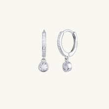 Sapphire Drop Hoop Earrings